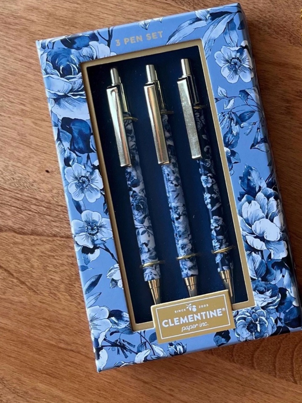NEW Clementine Blue Floral Pen Set #920031 - Picture 2 of 3